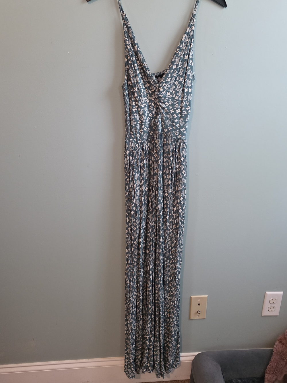 Angie Green Printed Twist-Front Romper